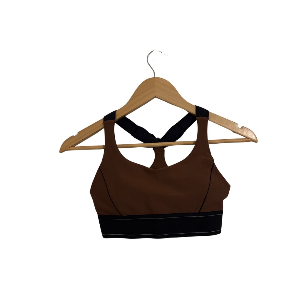 Brown and Black Women's Sports Bra